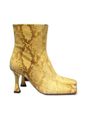 Proenza Schouler Yellow and brown Snakeskin Leather Ankle Boots